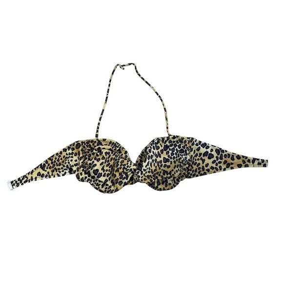 Victoria’s Secret Leopard Print Halter Bikini Top Women’s Size Large - Picture 2 of 5